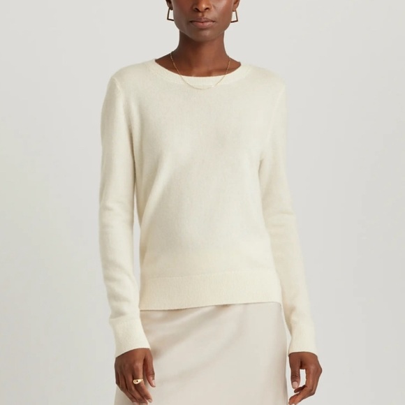 Quince Sweaters - Quince Mongolian Cashmere Crewneck Sweater in Ivory, Size XS